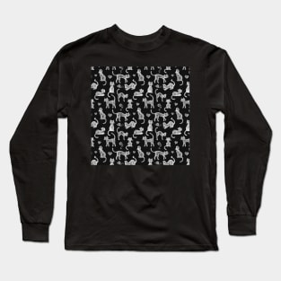 Teacher's Pet - chalkboard cat pattern Long Sleeve T-Shirt